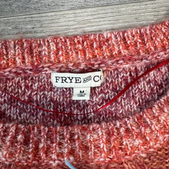 Frye + Co NWT wool blend space dyed  ombre fringe womens sweater size medium I43 - Picture 4 of 11